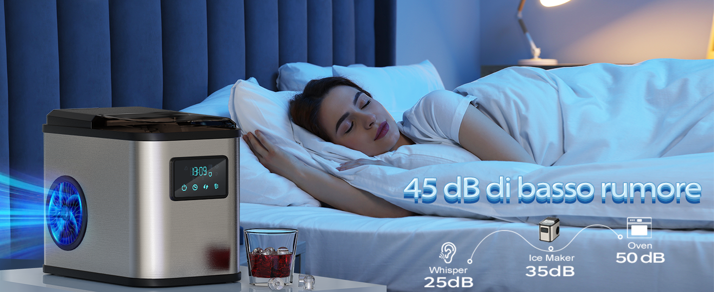 Macchina per cubetti di ghiaccio con contenitore refrigerante